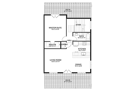 Country, Farmhouse, Traditional Garage-Living Plan 50546 with 1 Beds, 2 Baths, 3 Car Garage Second Level Plan
