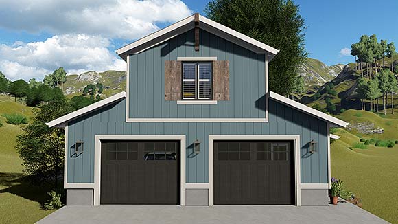 Country, Traditional Garage-Living Plan 50548 with 1 Beds, 1 Baths, 3 Car Garage Elevation