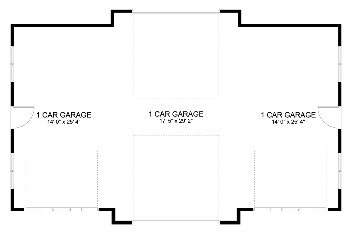 Traditional 2 Car Garage Plan 50550, RV Storage Level One