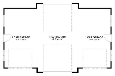 Traditional 2 Car Garage Plan 50550, RV Storage First Level Plan