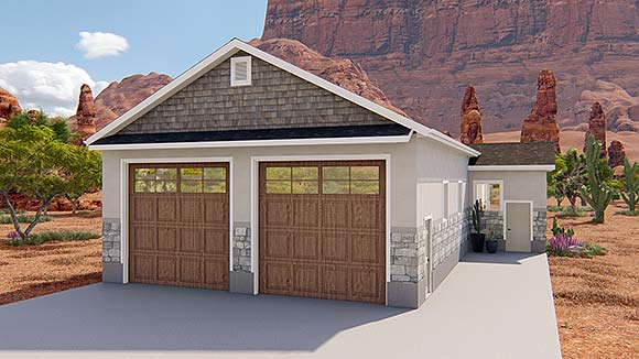 Traditional 2 Car Garage Plan 50551, RV Storage Elevation
