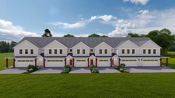 Country, Farmhouse, Traditional Multi-Family Plan 50553 with 6 Beds, 6 Baths, 3 Car Garage Elevation