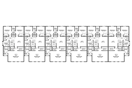 Country, Craftsman, Farmhouse, Traditional Multi-Family Plan 50554 with 18 Beds, 18 Baths, 12 Car Garage Second Level Plan