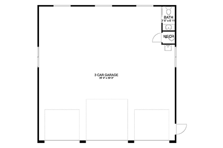 Traditional 6 Car Garage Plan 50566 First Level Plan