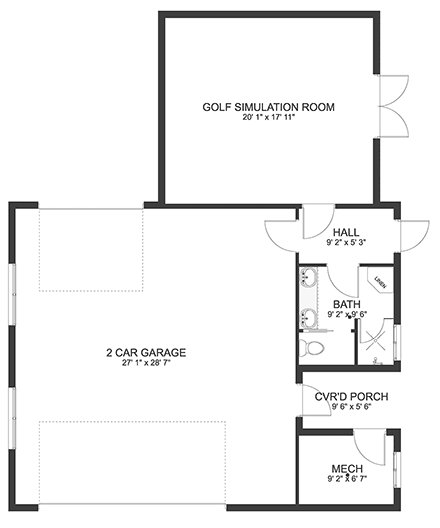 Contemporary, Traditional 2 Car Garage Plan 50571 First Level Plan