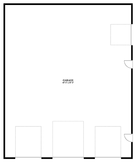 Traditional 8 Car Garage Plan 50574 First Level Plan
