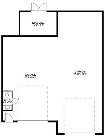 Craftsman, Traditional 2 Car Garage Plan 50575 First Level Plan