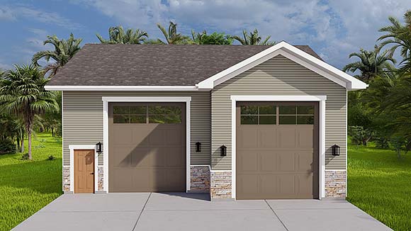Craftsman, Traditional 2 Car Garage Plan 50575 Elevation