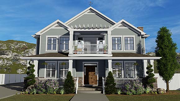 Cottage, Farmhouse, Traditional House Plan 50578 with 6 Beds, 4 Baths, 3 Car Garage Elevation