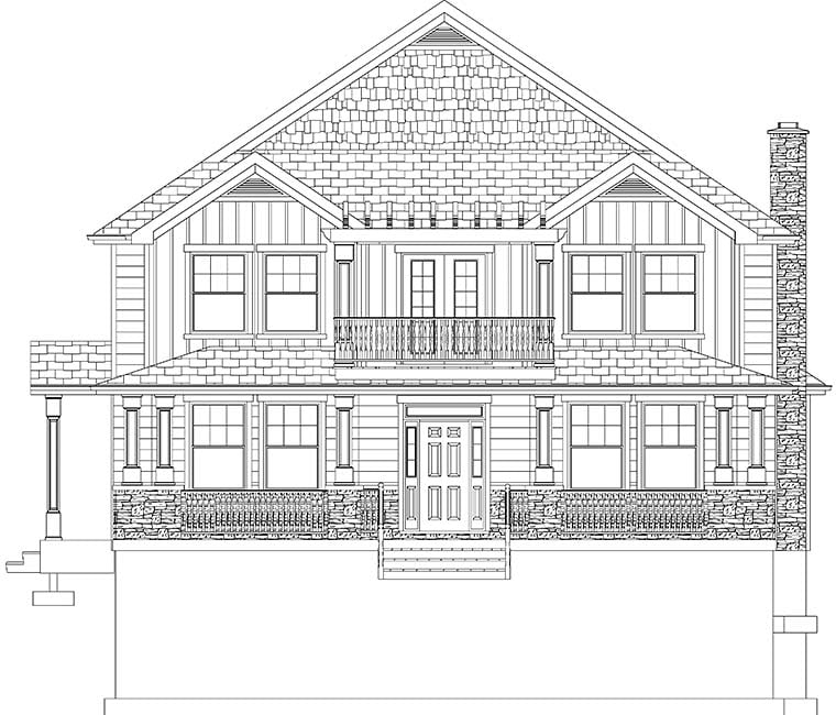 Cottage, Farmhouse, Traditional Plan with 4900 Sq. Ft., 6 Bedrooms, 4 Bathrooms, 3 Car Garage Picture 46