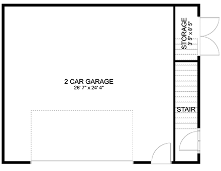 Contemporary, Modern 2 Car Garage Apartment Plan 50579 First Level Plan