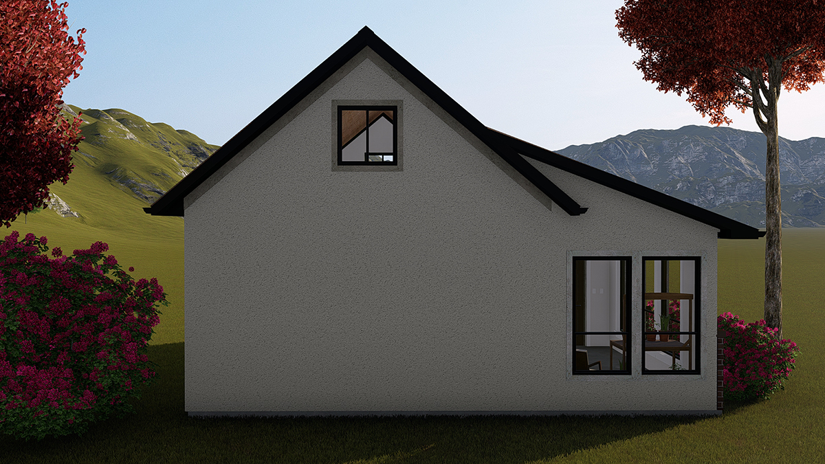 Country, Traditional Plan, 2 Car Garage Rear Elevation