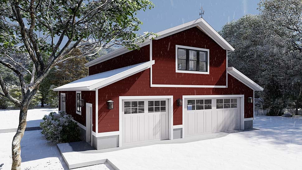Barndominium, Country, Farmhouse Plan with 880 Sq. Ft., 1 Bedrooms, 2 Bathrooms, 4 Car Garage Picture 4