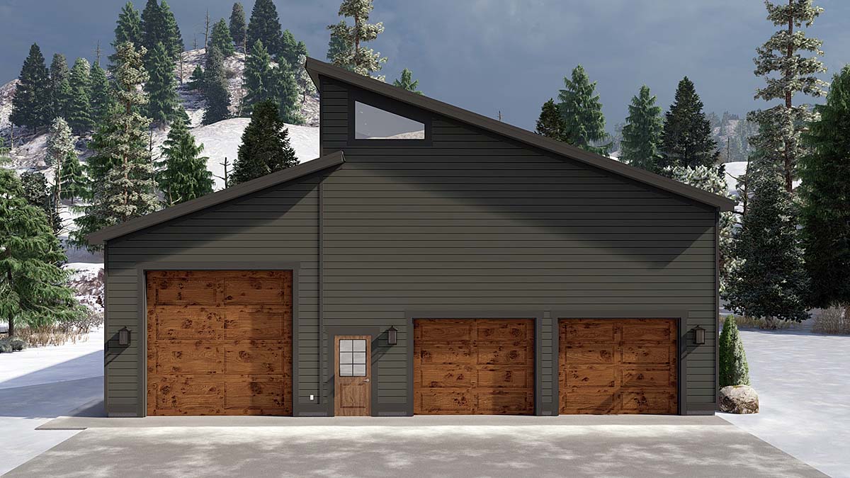 Contemporary, Modern Plan with 909 Sq. Ft., 1 Bedrooms, 2 Bathrooms, 3 Car Garage Elevation