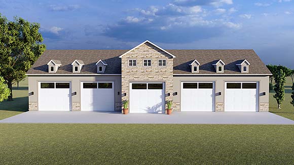 Country, Traditional Garage-Living Plan 50595 with 3 Beds, 3 Baths, 5 Car Garage Elevation