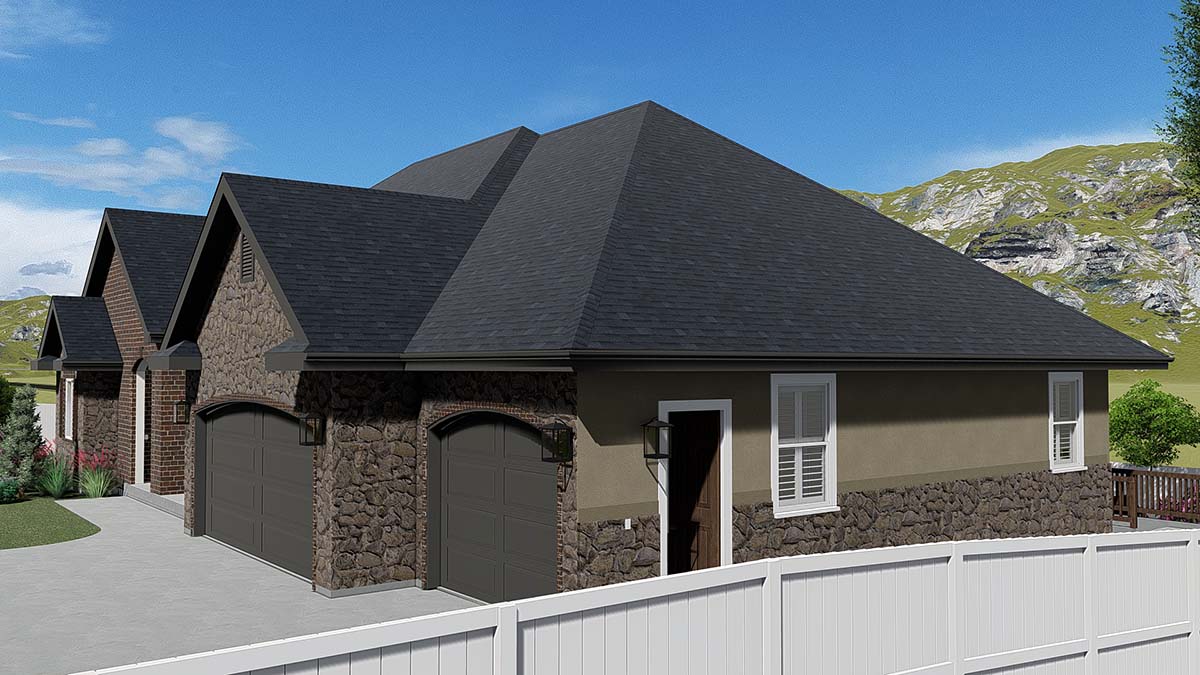 Ranch, Traditional Plan with 2428 Sq. Ft., 4 Bedrooms, 3 Bathrooms, 3 Car Garage Picture 2