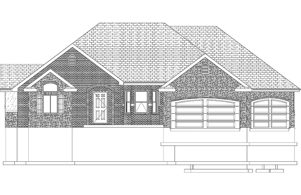 Ranch, Traditional Plan with 2428 Sq. Ft., 4 Bedrooms, 3 Bathrooms, 3 Car Garage Picture 50