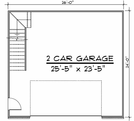 2 Car Garage Plan 50611 First Level Plan