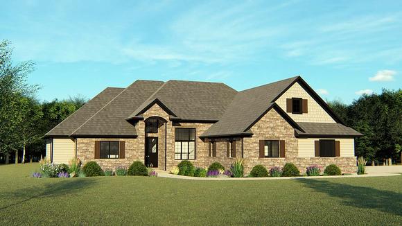 Country, Craftsman, European, Ranch, Traditional House Plan 50613 with 5 Beds, 5 Baths, 2 Car Garage Elevation