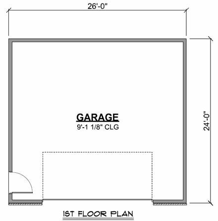 2 Car Garage Plan 50616 First Level Plan