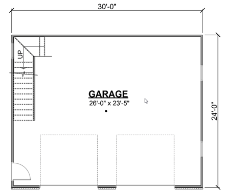2 Car Garage Plan 50619 First Level Plan