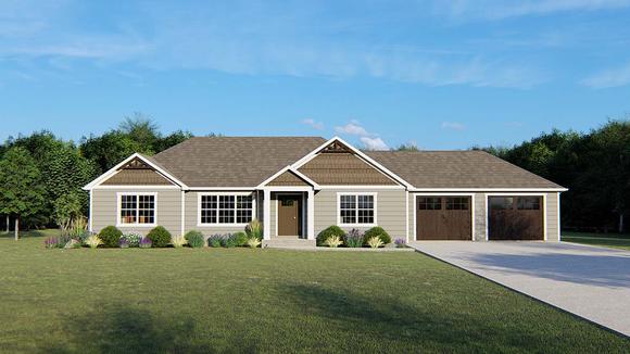 Ranch, Traditional House Plan 50636 with 3 Beds, 2 Baths, 2 Car Garage Elevation