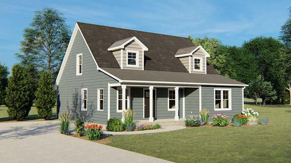 Cape Cod, Country House Plan 50644 with 3 Beds, 3 Baths Elevation