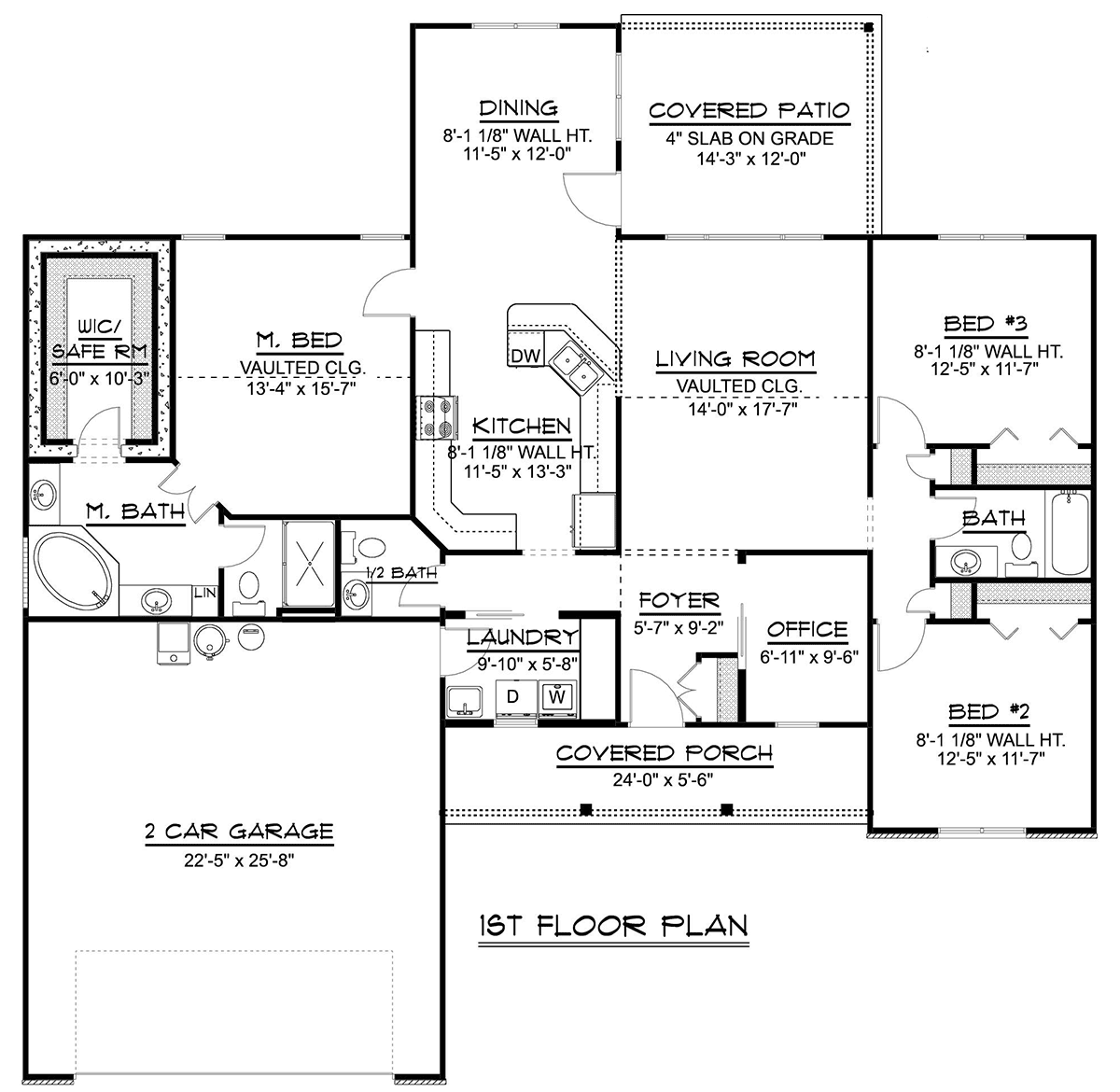 Craftsman, Ranch House Plan 50651 with 3 Beds, 3 Baths, 2 Car Garage Level One