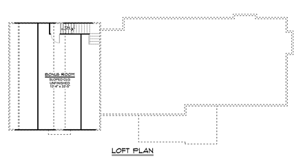Country, Craftsman, Ranch House Plan 50652, 2 Car Garage Second Level Plan