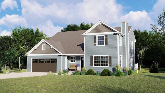 Traditional House Plan 50669 with 4 Beds, 2 Baths, 2 Car Garage Elevation