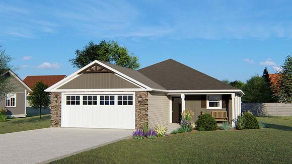 Traditional House Plan 50672 with 3 Beds, 2 Baths, 2 Car Garage Elevation