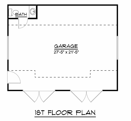 2 Car Garage Plan 50683 First Level Plan