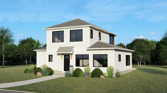 Colonial, Contemporary, Traditional House Plan 50688 with 2 Beds, 1 Baths Elevation