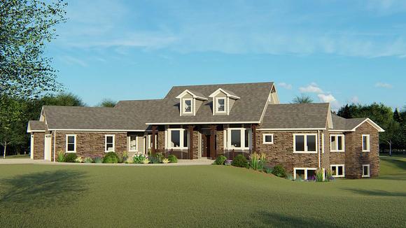 Country, Ranch, Southern House Plan 50695 with 3 Beds, 4 Baths, 3 Car Garage Elevation
