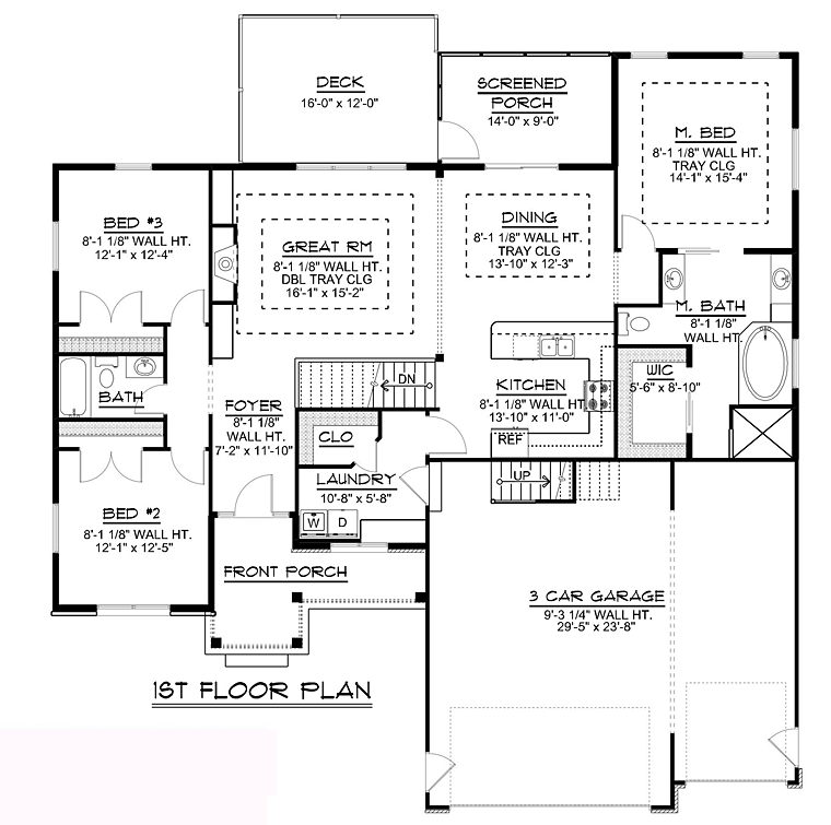 Ranch, Traditional House Plan 50697 with 3 Beds, 2 Baths, 3 Car Garage Level One