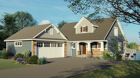 Bungalow, Cottage, Country, Craftsman House Plan 50704 with 4 Beds, 4 Baths, 2 Car Garage Elevation