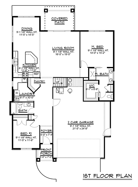 Bungalow, Craftsman, Traditional House Plan 50706 with 5 Beds, 4 Baths, 2 Car Garage First Level Plan