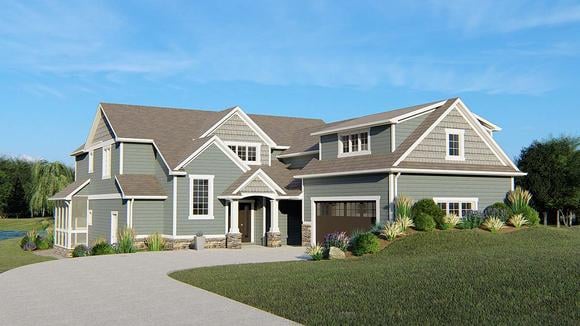 Traditional House Plan 50710 with 5 Beds, 6 Baths, 2 Car Garage Elevation