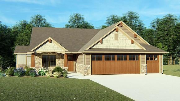 Cottage, Country, Craftsman, Traditional House Plan 50725 with 2 Beds, 2 Baths, 2 Car Garage Elevation