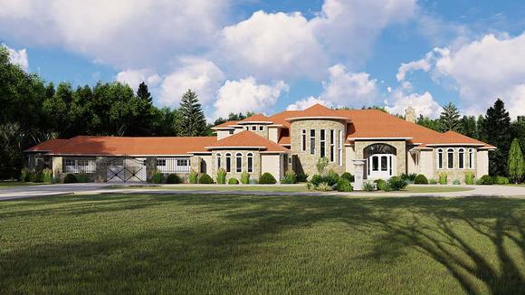 Italian, Mediterranean House Plan 50742 with 6 Beds, 9 Baths, 6 Car Garage Elevation