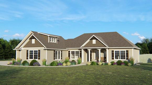 European, Traditional House Plan 50767 with 5 Beds, 4 Baths, 3 Car Garage Elevation