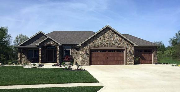 Craftsman, Traditional House Plan 50774 with 3 Beds, 3 Baths, 3 Car Garage Elevation