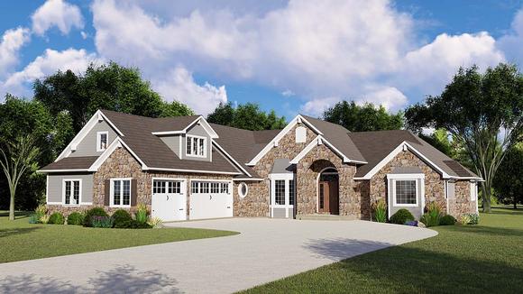 European, Traditional House Plan 50783 with 5 Beds, 4 Baths, 3 Car Garage Elevation