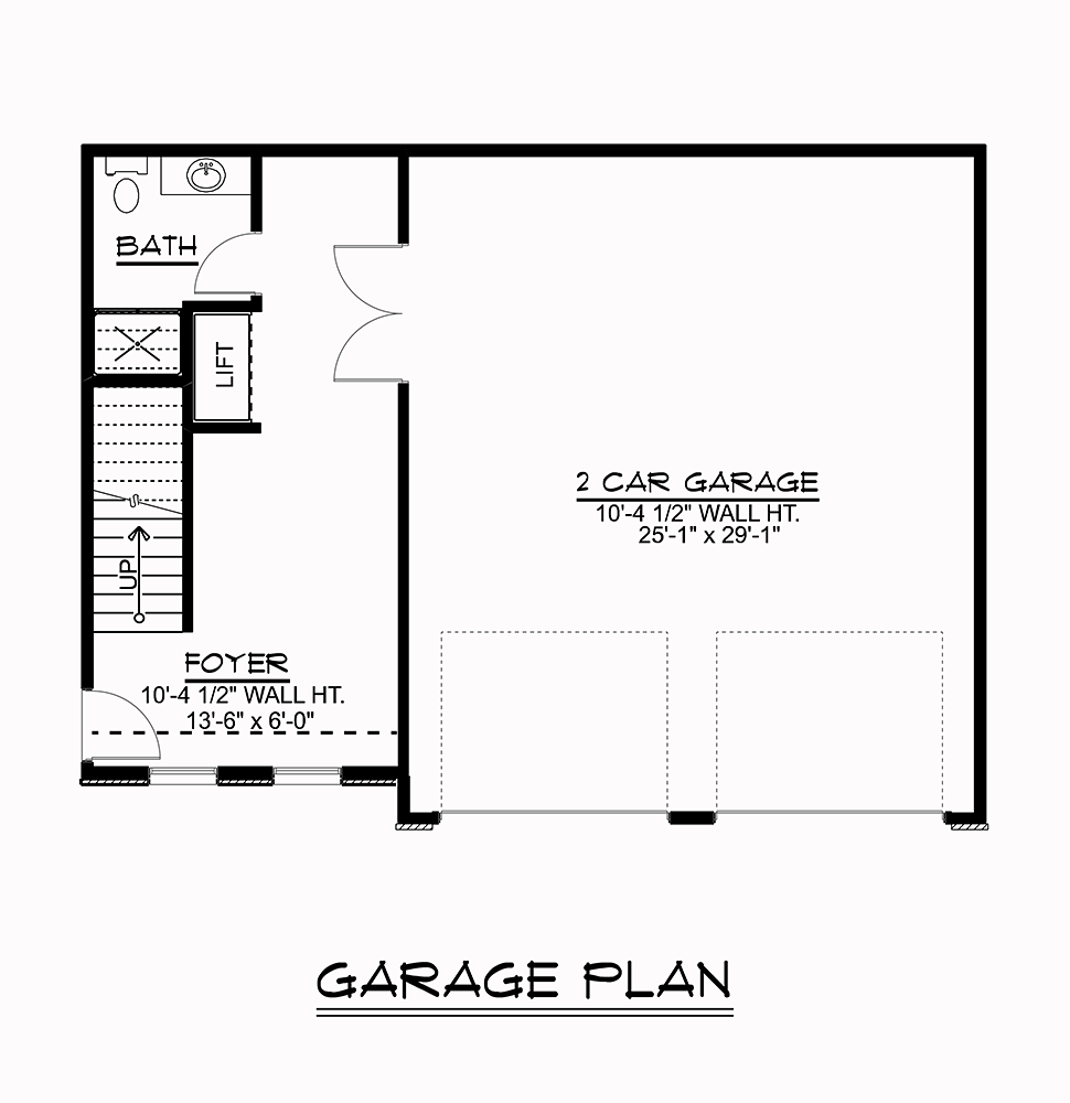2 Car Garage Apartment Plan 50792 Level One