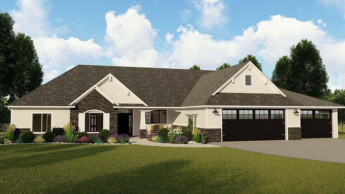 House Plan 50797 - Traditional Style with 3151 Sq Ft, 3 Bed, 2 Ba