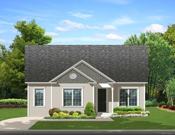 Contemporary, Cottage, Florida House Plan 50872 with 3 Beds, 2 Baths, 2 Car Garage Elevation