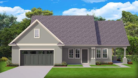 Ranch, Traditional House Plan 50898 with 1 Beds, 2 Baths, 2 Car Garage Elevation