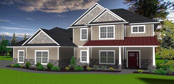 Traditional House Plan 50904 with 4 Beds, 3 Baths, 3 Car Garage Elevation