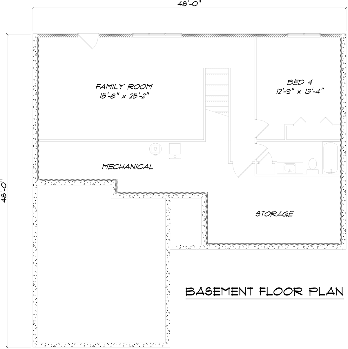 One-Story Ranch Traditional Lower Level of Plan 50915