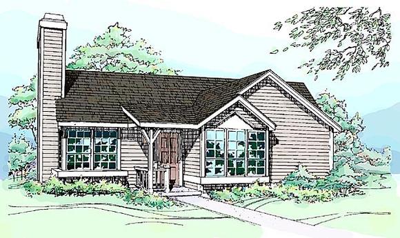 House Plan 51031 with 2 Beds, 2 Baths Elevation